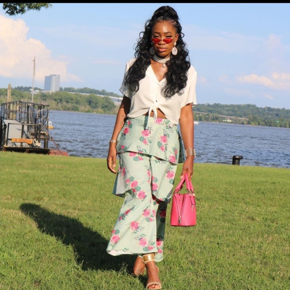 Layered Floral Pants